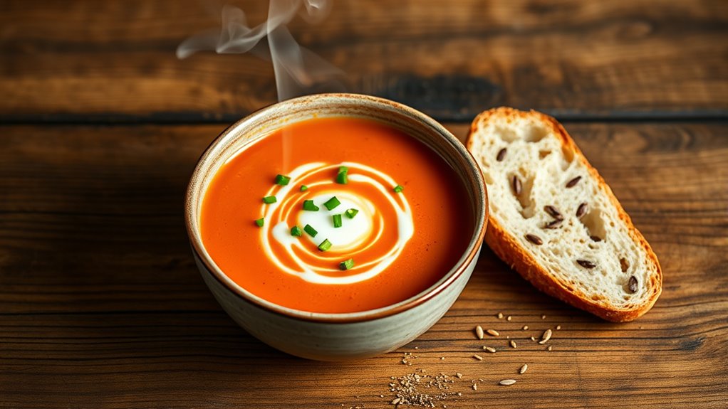 serve warm garnish simply