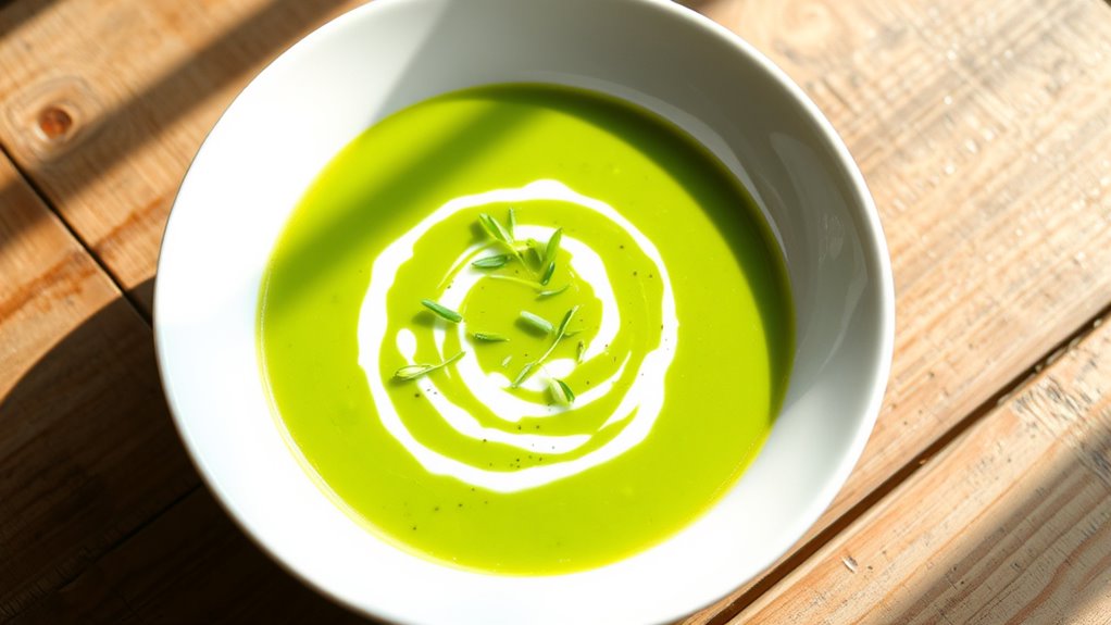 serve warm pea soup