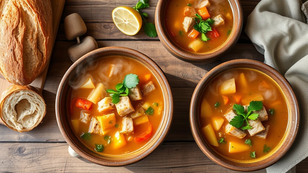 serve warm soup beautifully