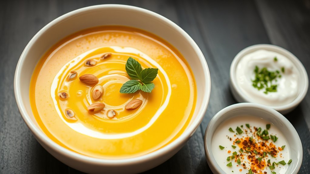 serve with bright contrasts
