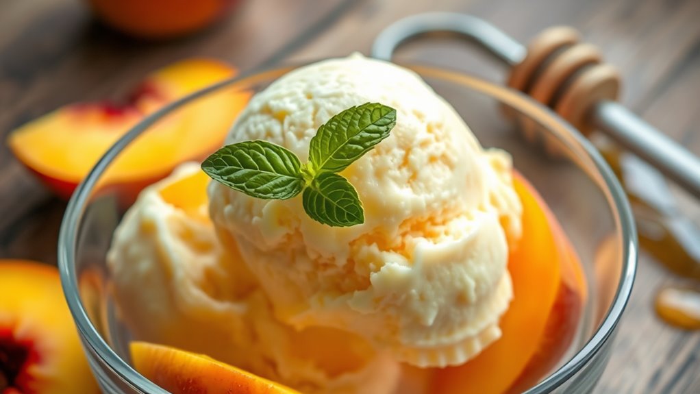 silky peach ice cream tips