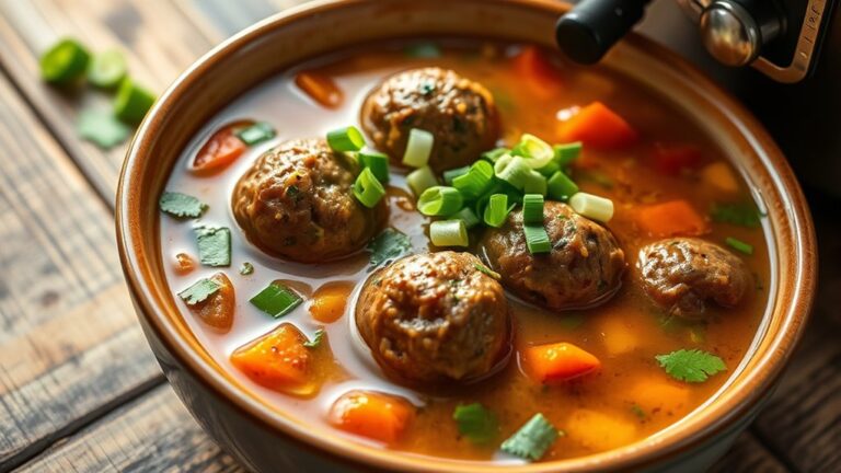 slow cooker meatball soup