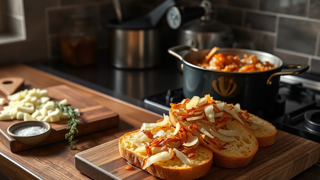 slowly caramelize sliced onions