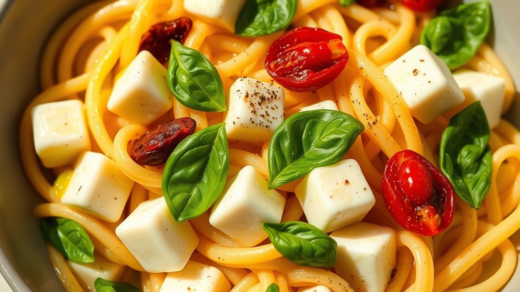 smoked mozzarella pasta salad