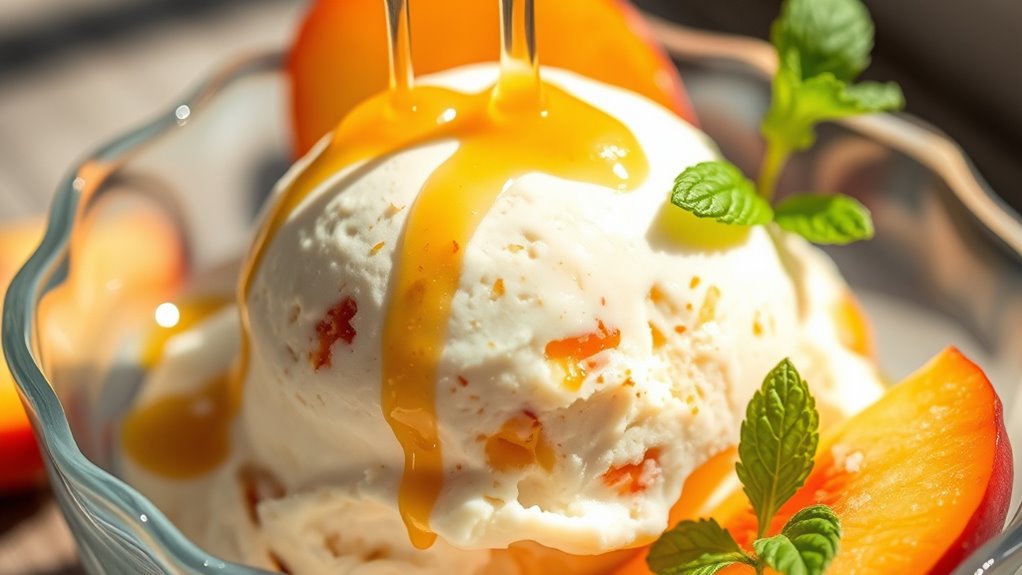 smooth peach ice cream