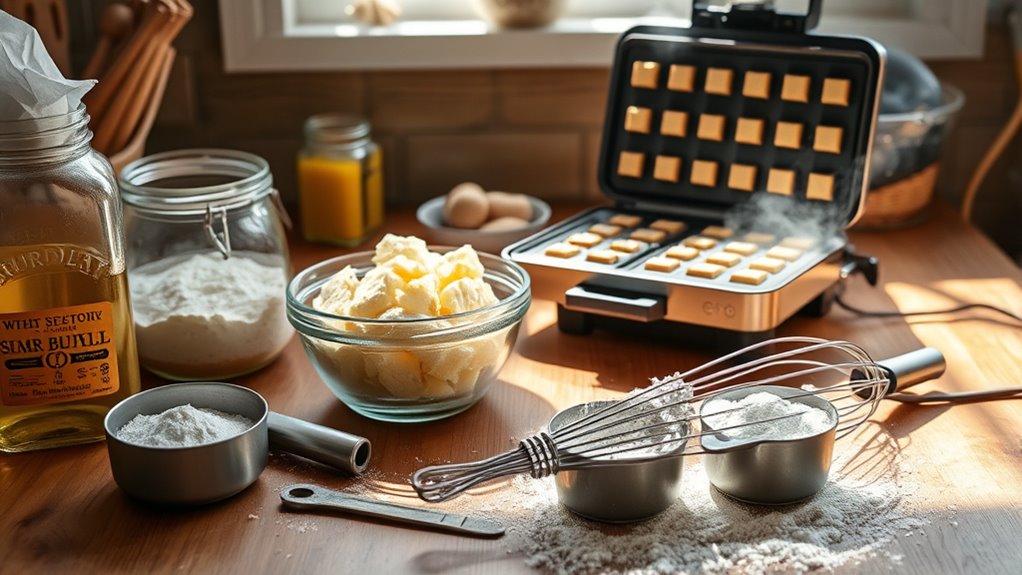 sourdough waffle batter preparation