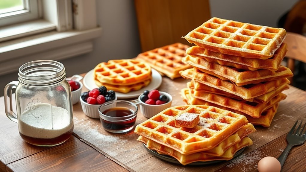 sourdough waffle batter preparation