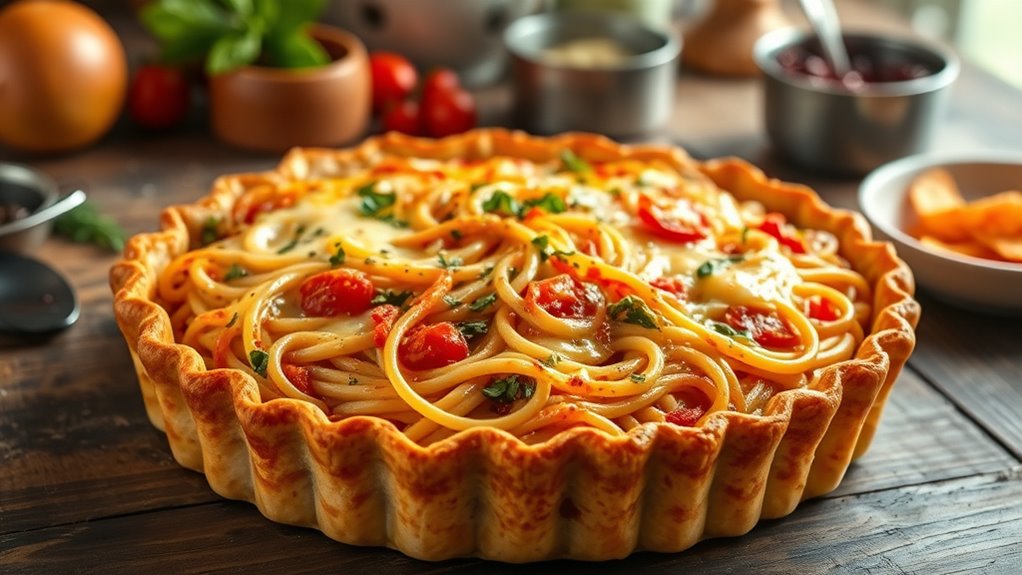 spaghetti pie cooking instructions