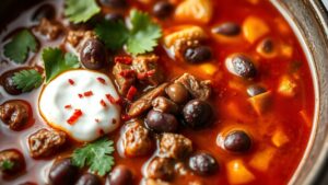 spicy beef bean soup