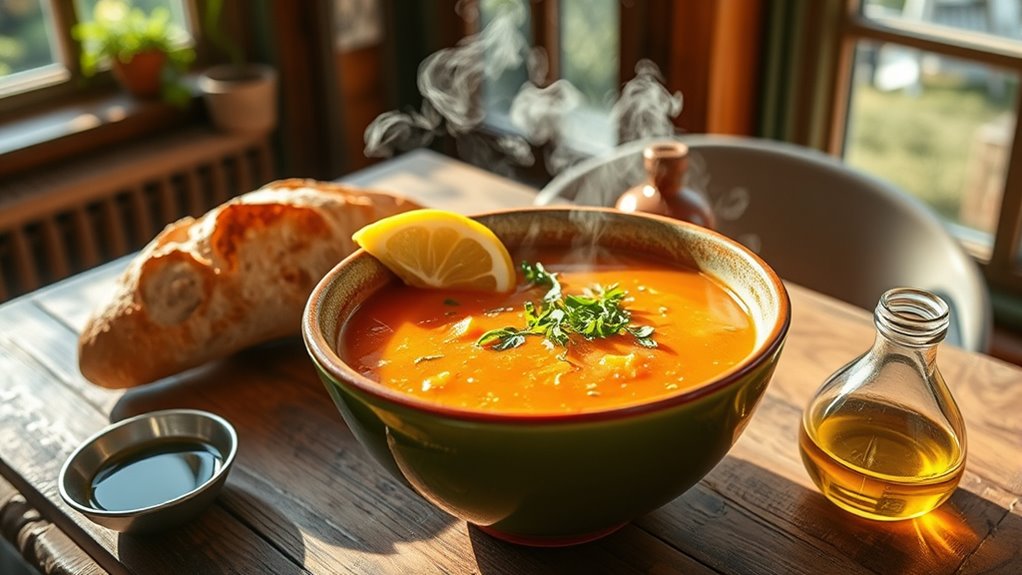 steaming soup serving suggestions