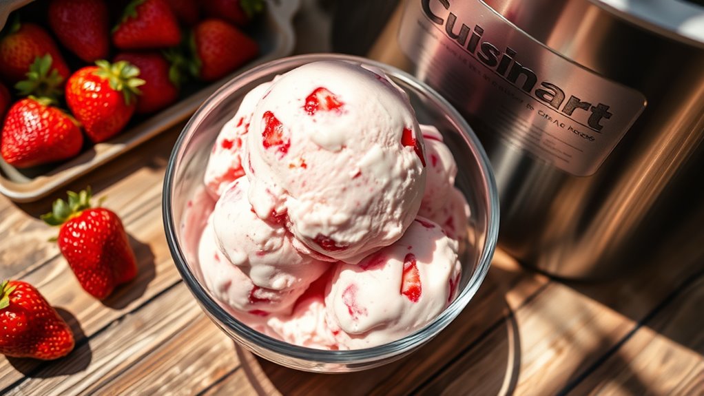 strawberry ice cream preparation