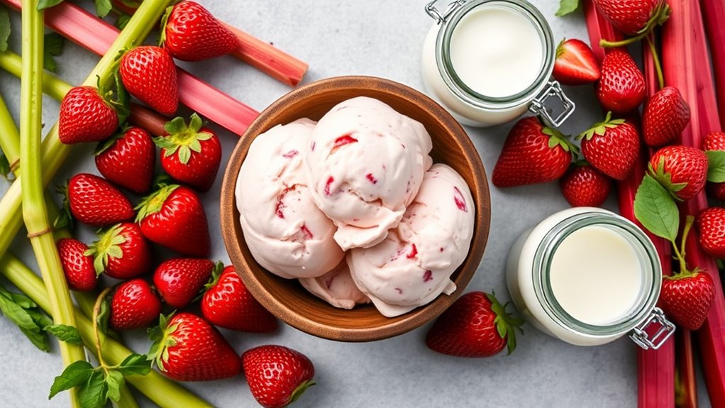 strawberry rhubarb ice cream ingredients