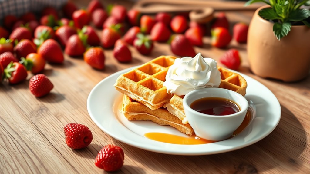 strawberry waffle batter preparation