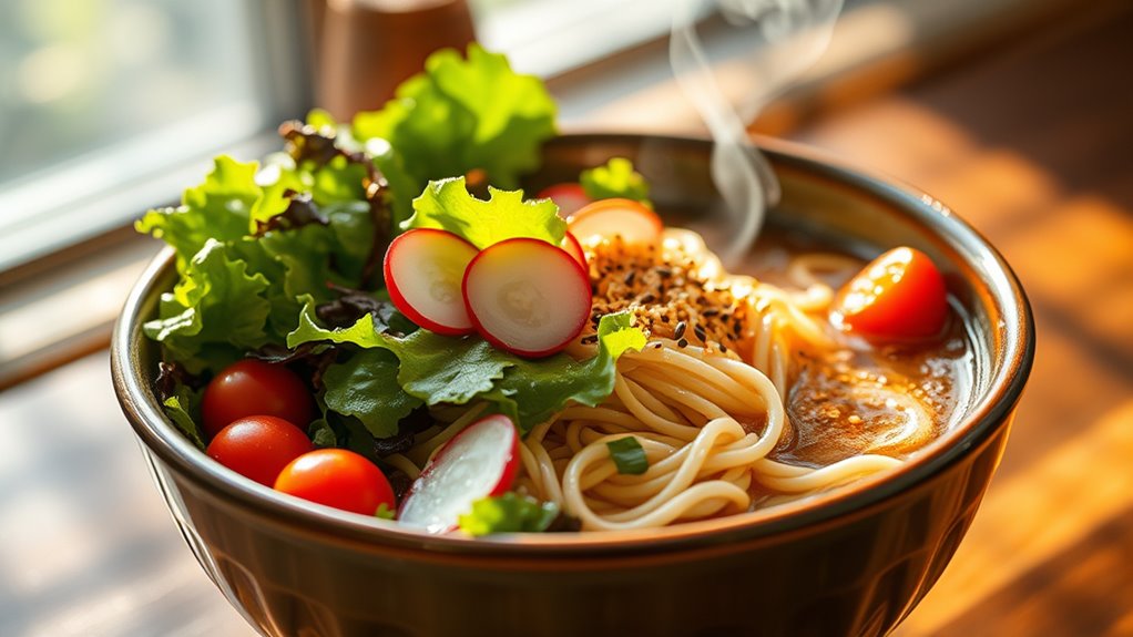sumi salad with ramen