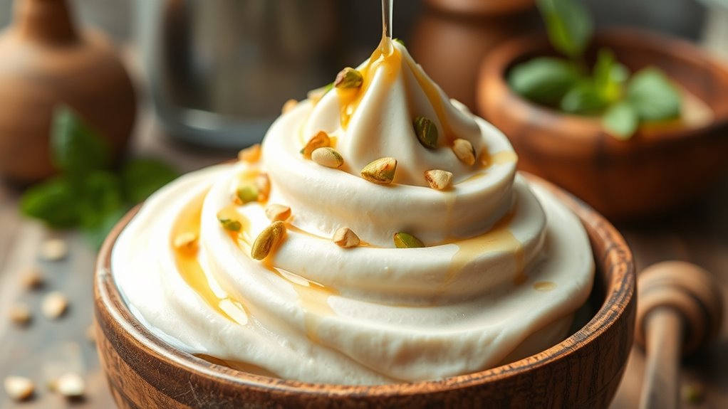 tahini ice cream preparation