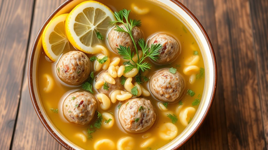 tender meatballs in broth