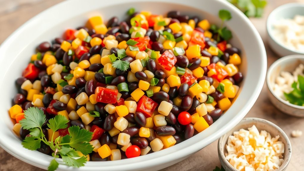 thoughtful colorful salad presentation