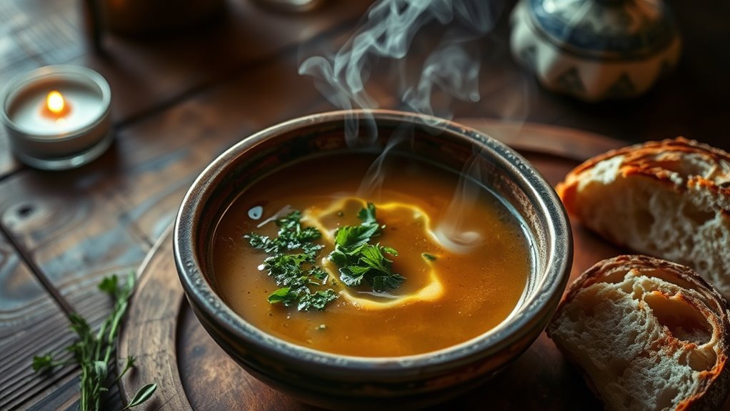 thoughtful soup serving technique