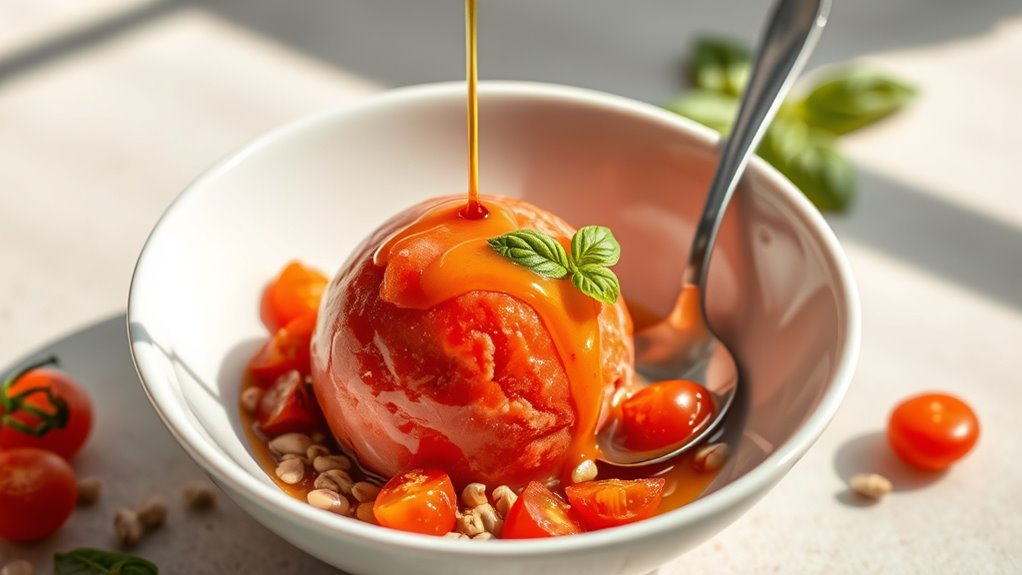 tomato ice cream presentation tips
