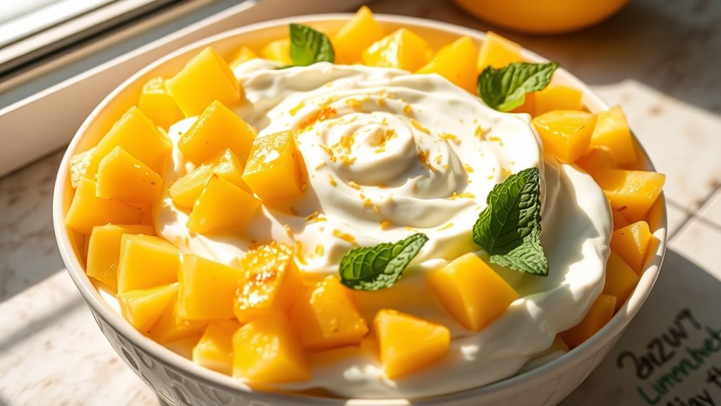 tropical creamy fruit dessert