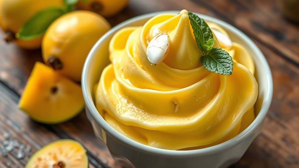 tropical custard dessert preparation