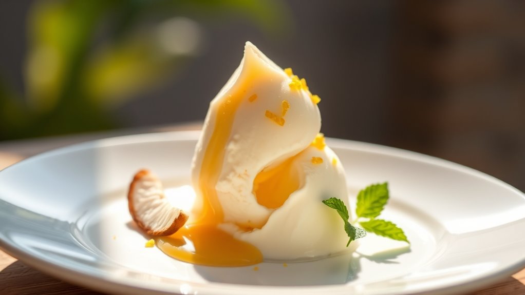 tropical ice cream presentation