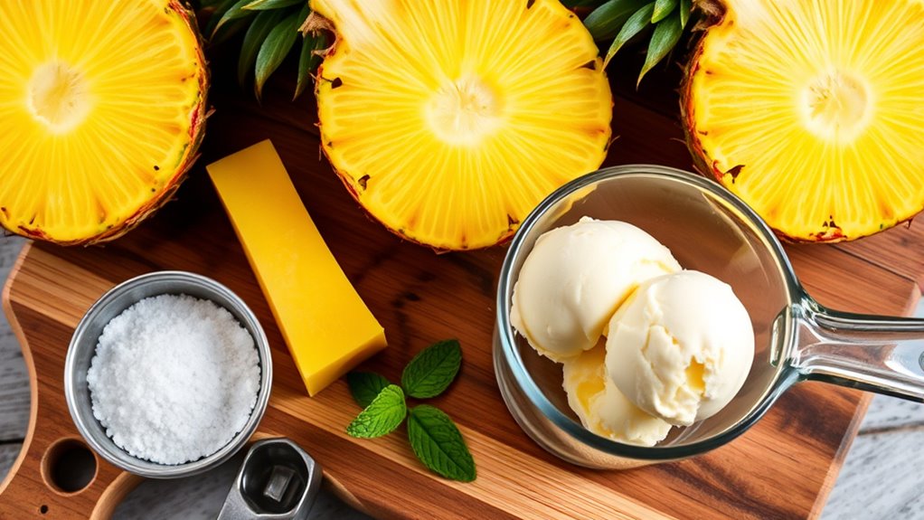 tropical pineapple ice cream topping