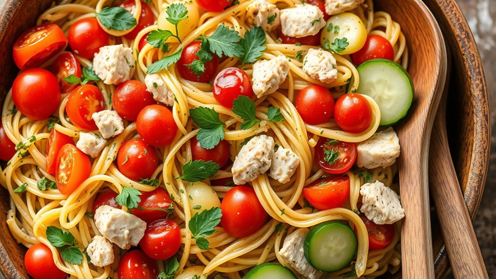 turkey pasta salad preparation