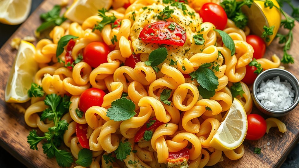 vibrant inviting pasta presentation