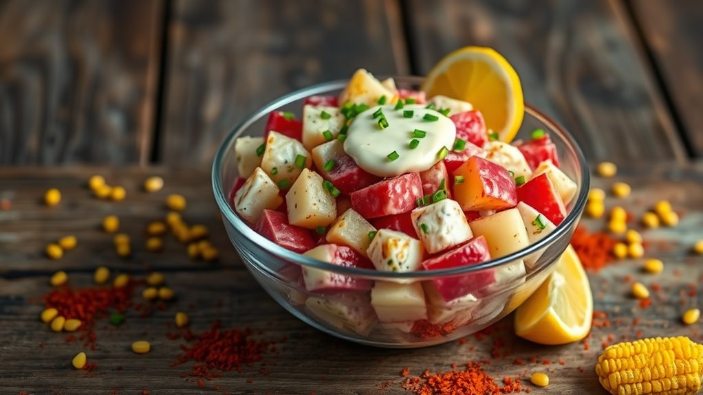 vibrant shareable potato salad