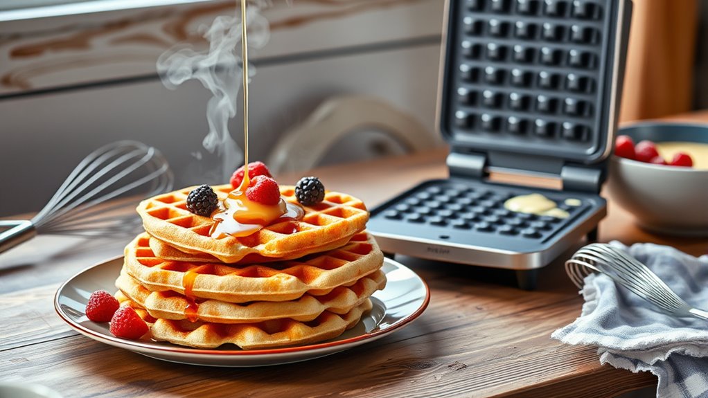 waffle cooking instructions provided