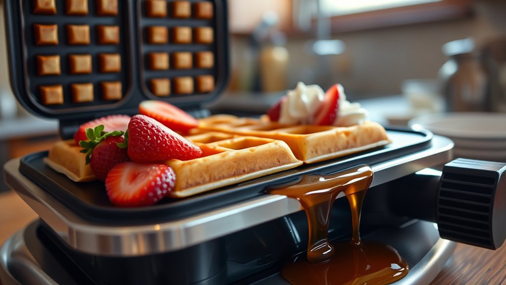 waffle preparation and toppings