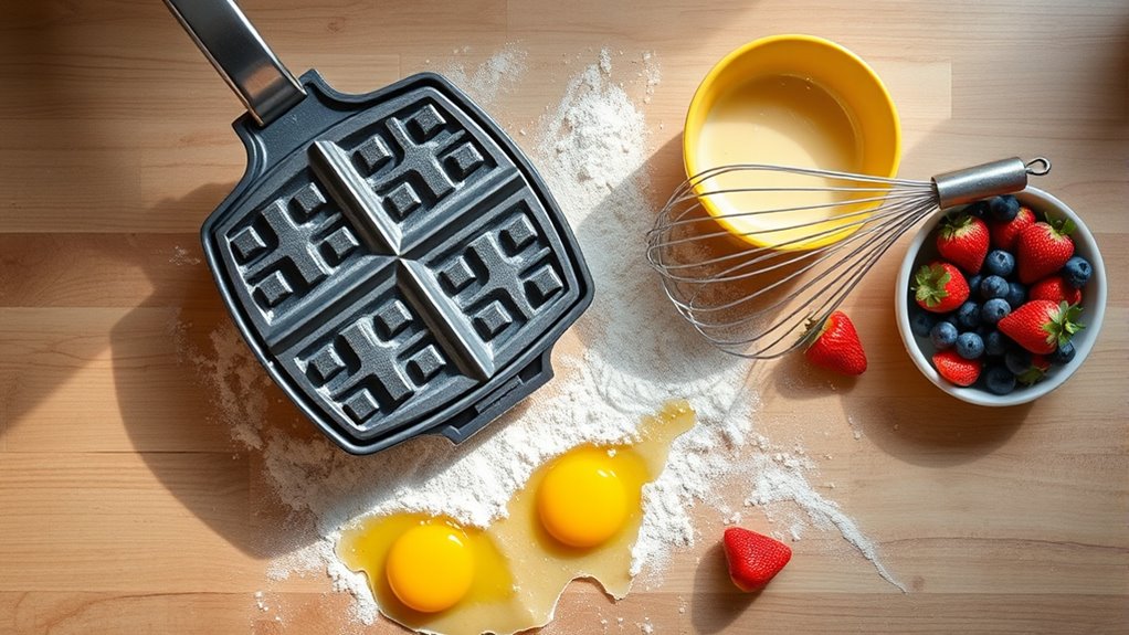 waffle preparation and toppings