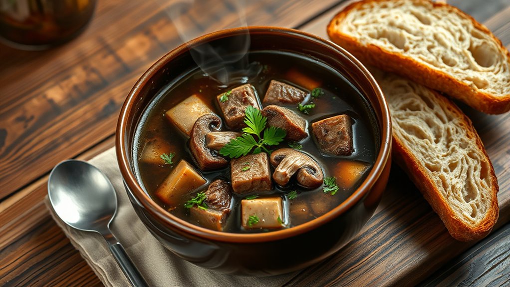 warm bowls with savory presentation