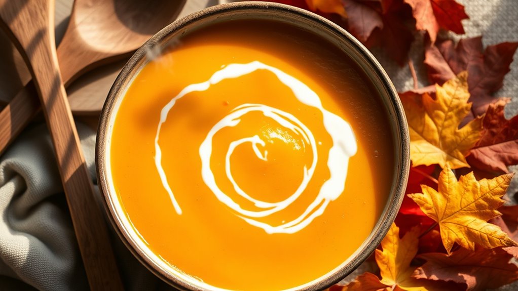 warm flavorful squash soup