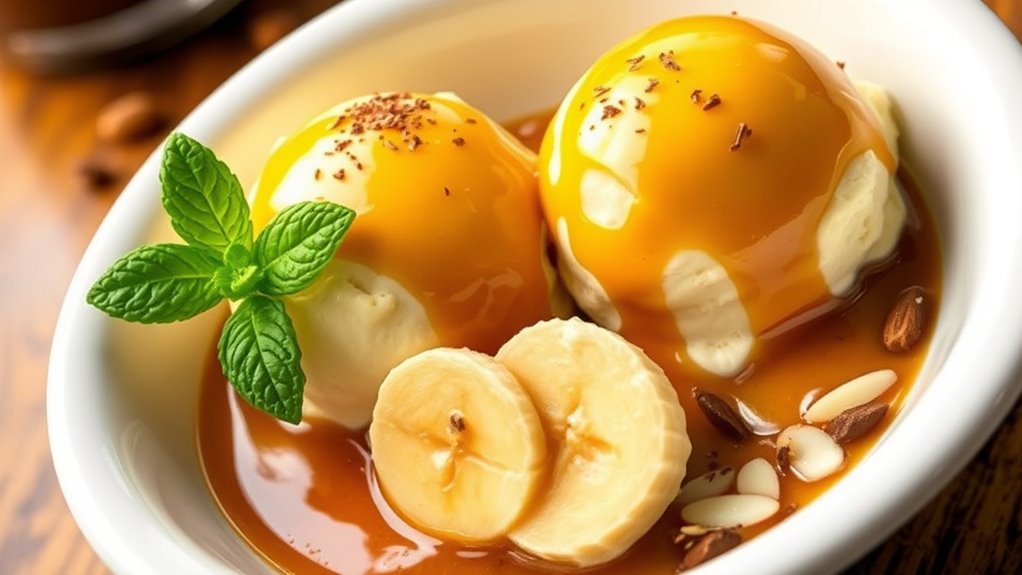 warm sauce creamy scoops