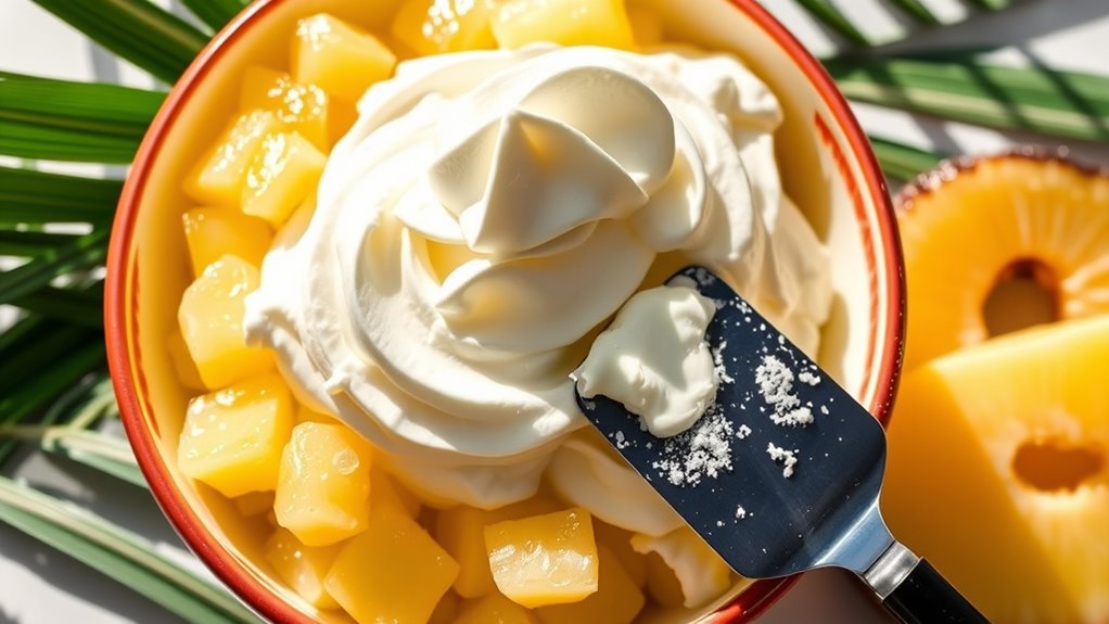 whipped cheesecake with pineapple