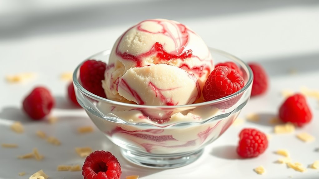 white chocolate raspberry ice cream