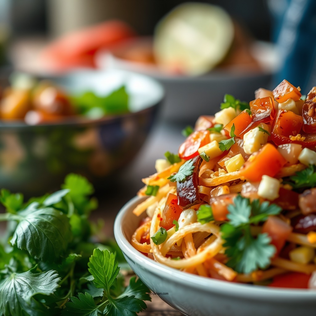 Assembling the Salad - 1970's taco salad recipe