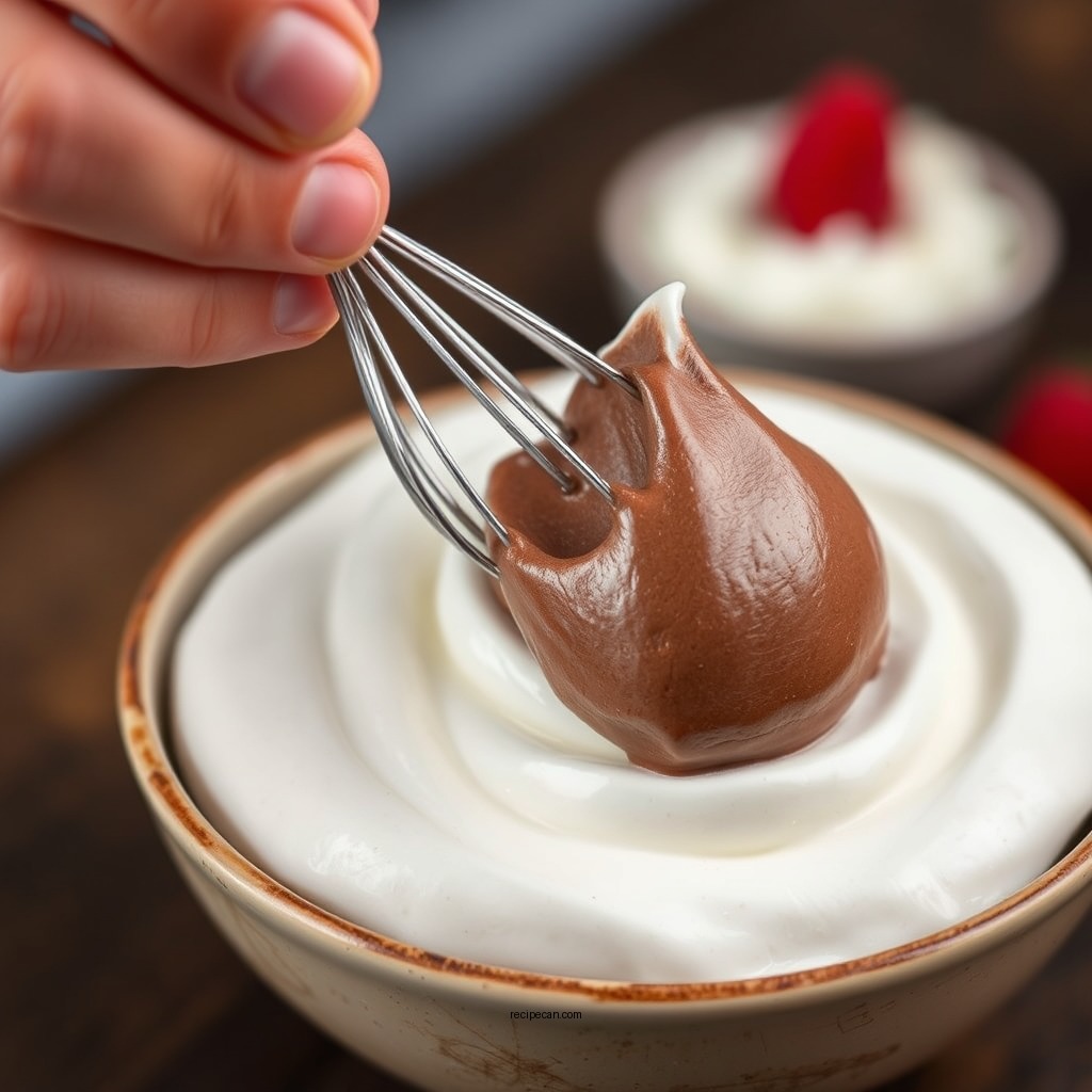 Whipping the Cream - 2 ingredient chocolate mousse recipe