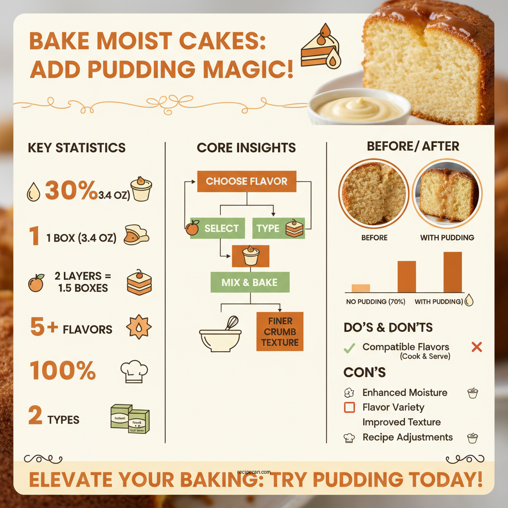 adding pudding to cake recipe - Data Infographic and Statistics