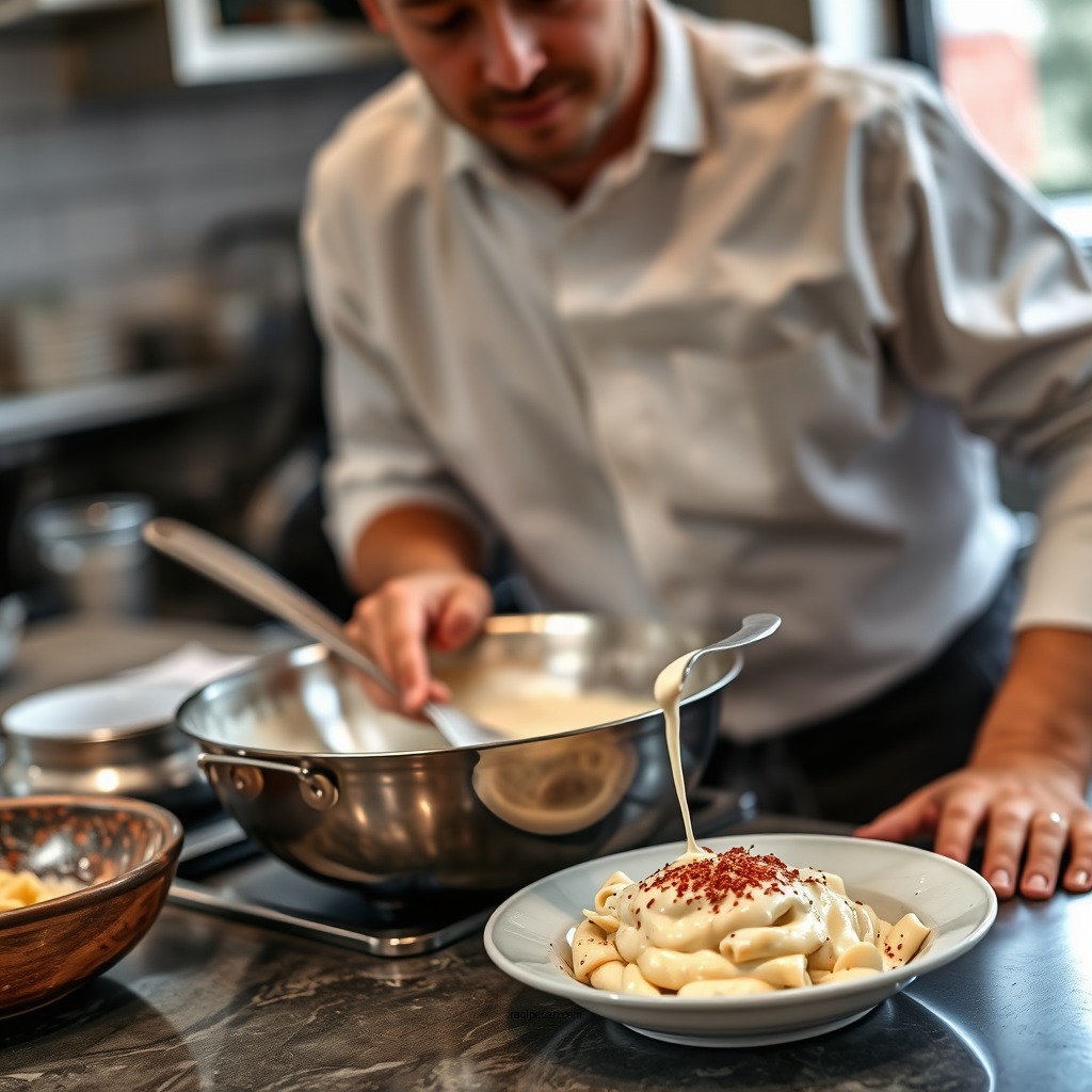 Step-by-Step Preparation - alfredo sauce recipe with heavy cream