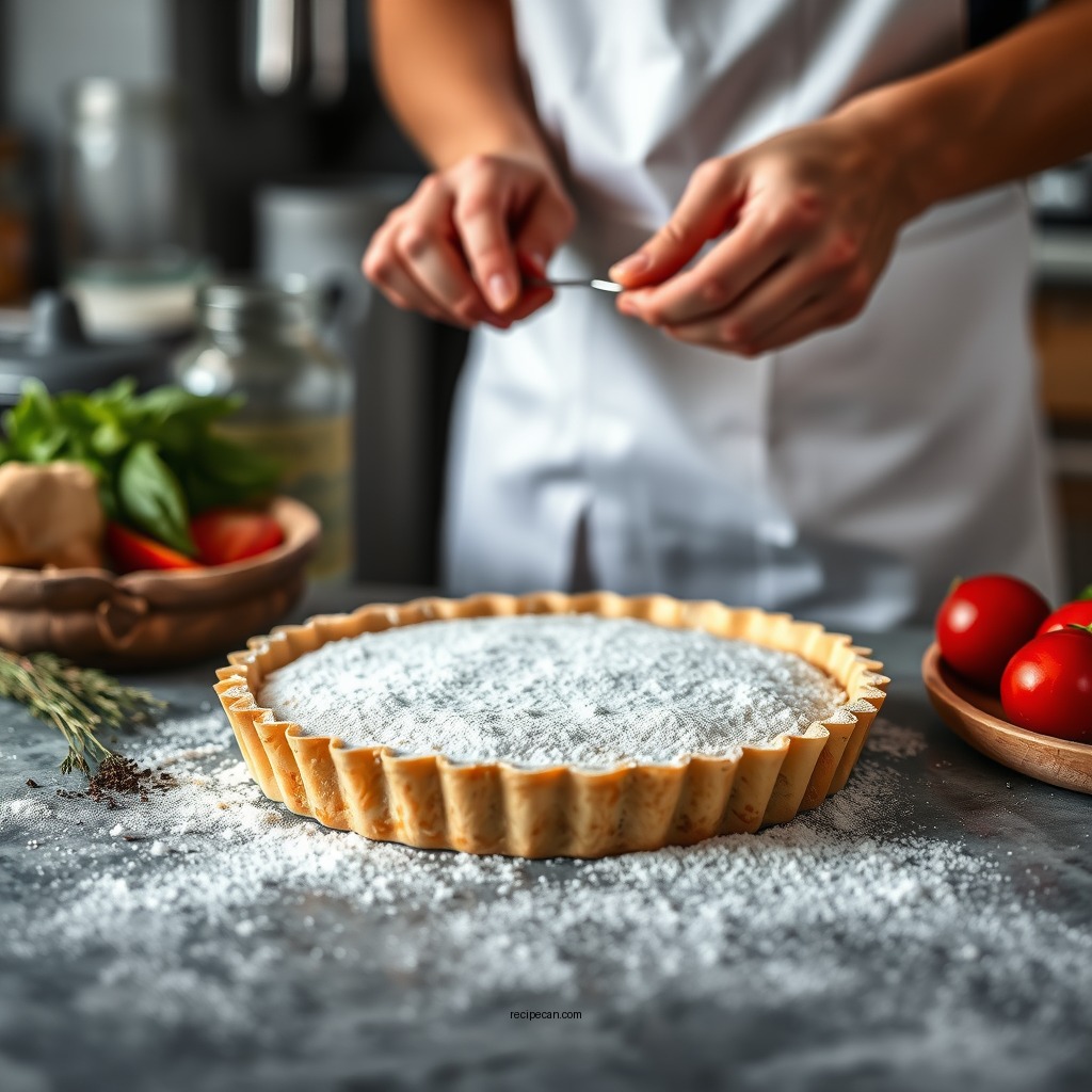 Preparing the Tart Crust - almondine tart recipe