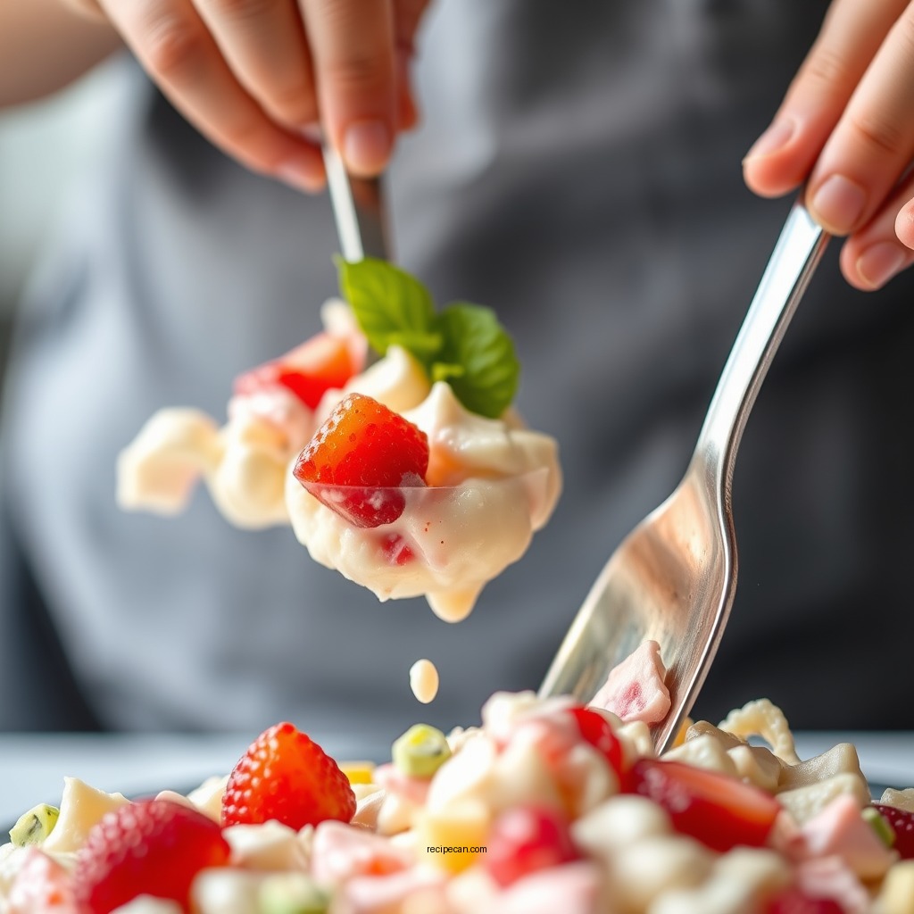 Mixing It All Together - ambrosia salad recipe with jello