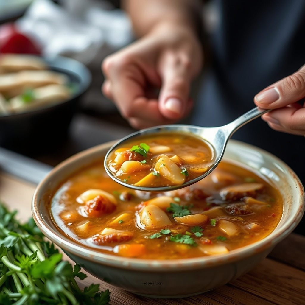 Cooking the Soup - andouille soup recipe