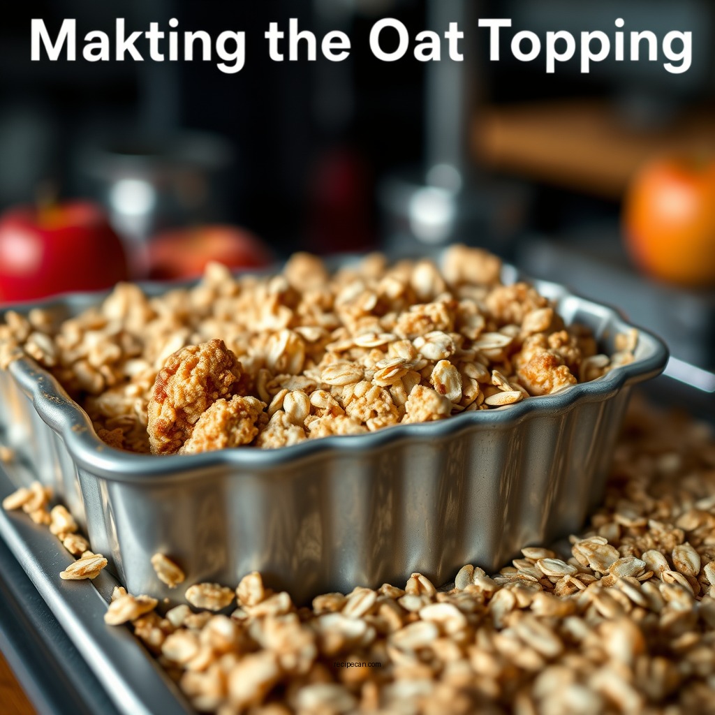 Making the Oat Topping - apple crisp recipe with oats best