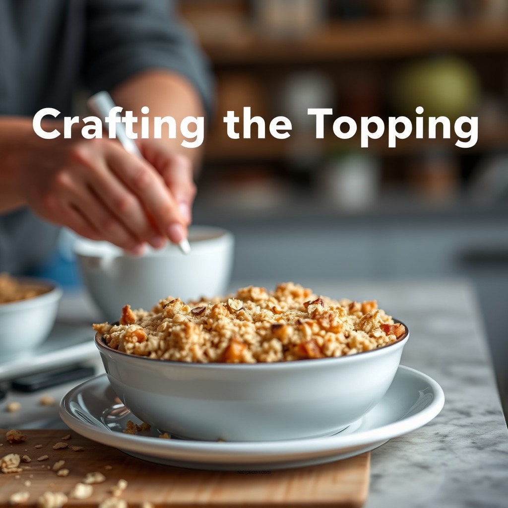 Crafting the Topping - apple crisp recipe without oats