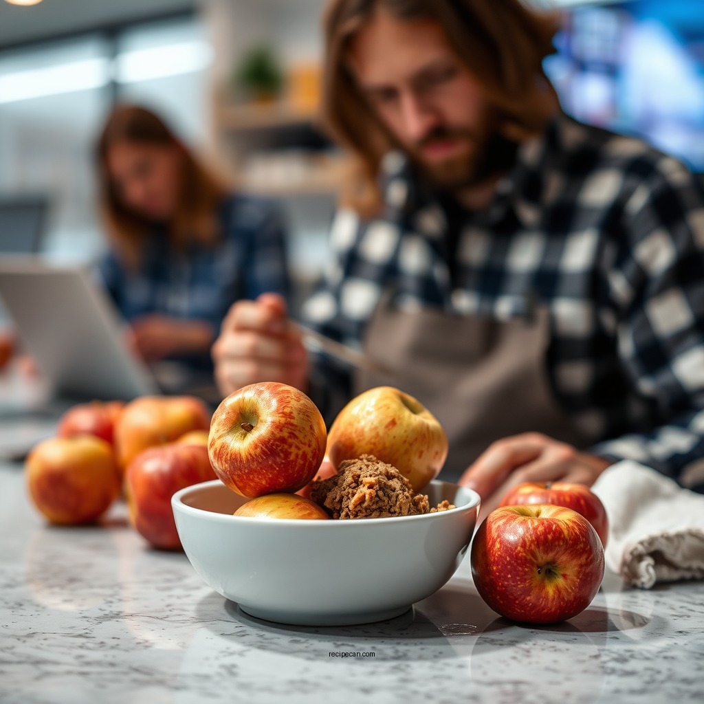 Preparing the Apples - apple crisp without oats recipe