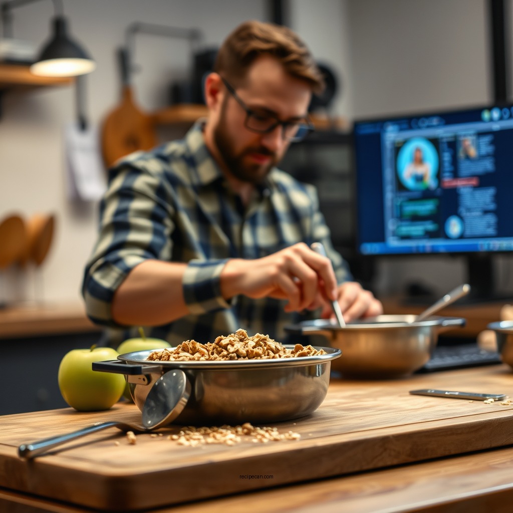 Preparing the Apple Filling - apple crumble recipe with oats