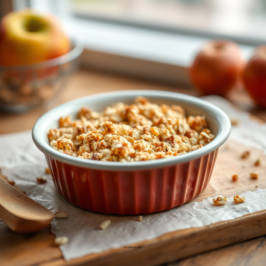 Making the Crumble Topping - apple crumble recipe without oats